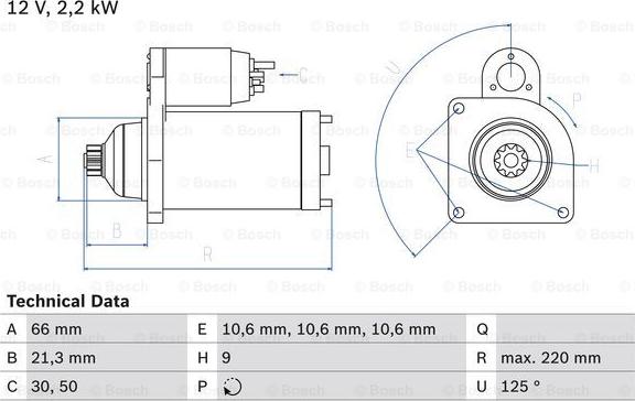 BOSCH 0 986 022 760 - Стартер unicars.by