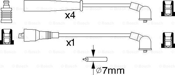 BOSCH 0 986 356 897 - Комплект проводов зажигания unicars.by