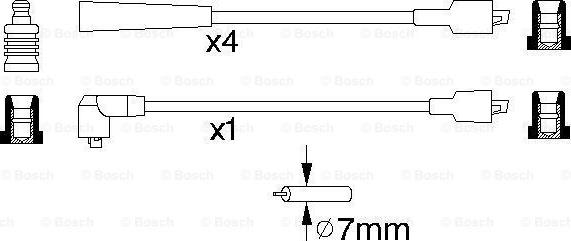 BOSCH 0 986 356 874 - Комплект проводов зажигания unicars.by