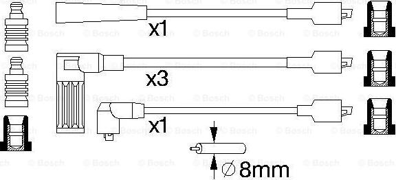 BOSCH 0 986 356 712 - Комплект проводов зажигания unicars.by