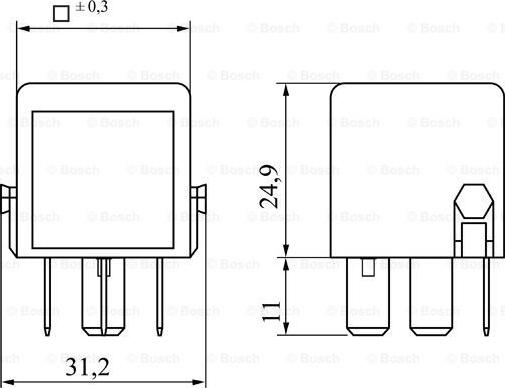 BOSCH 0 986 332 041 - Реле, рабочий ток unicars.by