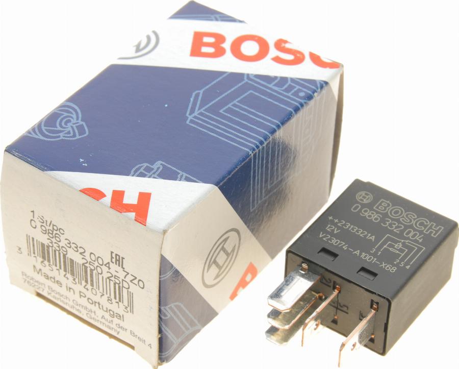 BOSCH 0 986 332 004 - Реле, рабочий ток unicars.by