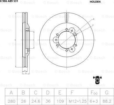 BOSCH 0 986 AB9 531 - Тормозной диск unicars.by