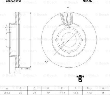 BOSCH 0 986 AB9 694 - Тормозной диск unicars.by