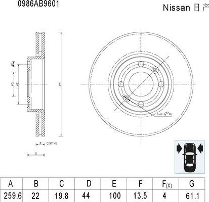 BOSCH 0 986 AB9 601 - Тормозной диск unicars.by