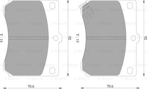 BOSCH 0 986 AB9 040 - Тормозные колодки, дисковые, комплект unicars.by