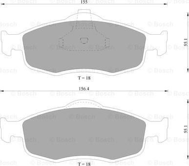 BOSCH 0 986 AB9 196 - Тормозные колодки, дисковые, комплект unicars.by