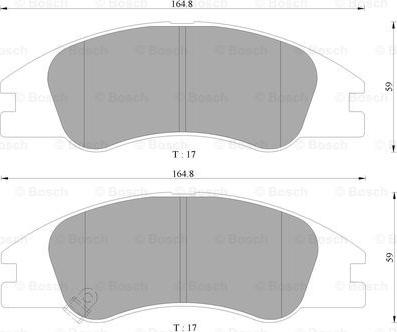 BOSCH 0 986 AB9 152 - Тормозные колодки, дисковые, комплект unicars.by