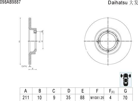 BOSCH 0 986 AB9 887 - Тормозной диск unicars.by