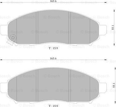 BOSCH 0 986 AB9 300 - Тормозные колодки, дисковые, комплект unicars.by