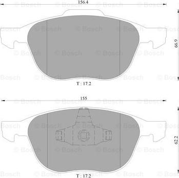 BOSCH 0 986 AB9 231 - Тормозные колодки, дисковые, комплект unicars.by