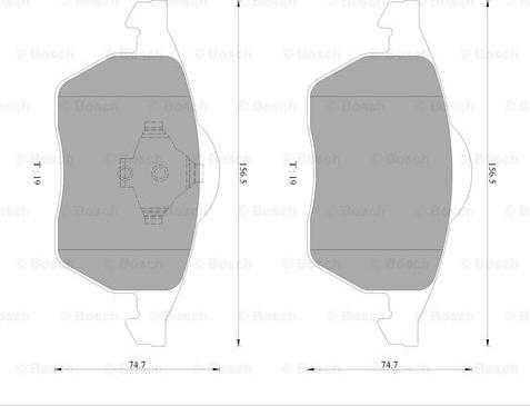 BOSCH 0 986 AB4 552 - Тормозные колодки, дисковые, комплект unicars.by