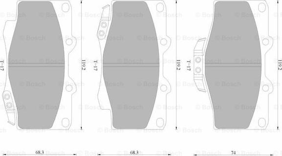 BOSCH 0 986 AB4 398 - Тормозные колодки, дисковые, комплект unicars.by