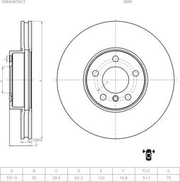 BOSCH 0 986 AB5 903 - Тормозной диск unicars.by