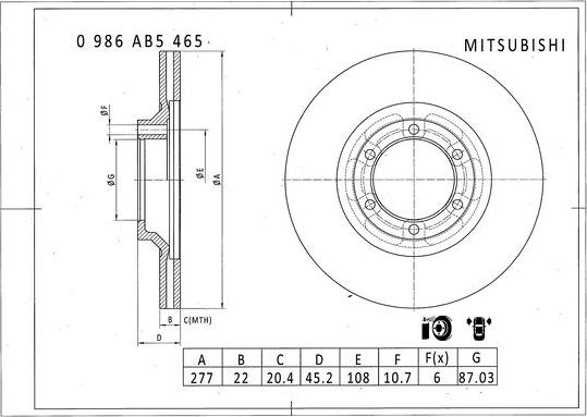 BOSCH 0 986 AB5 465 - Тормозной диск unicars.by