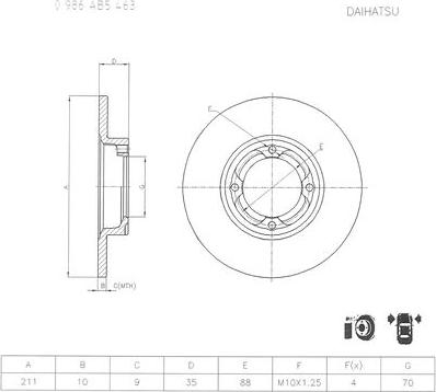 BOSCH 0 986 AB5 463 - Тормозной диск unicars.by