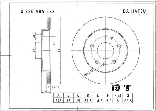 BOSCH 0 986 AB5 572 - Тормозной диск unicars.by