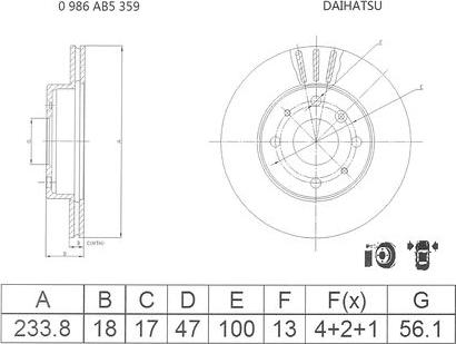 BOSCH 0 986 AB5 359 - Тормозной диск unicars.by