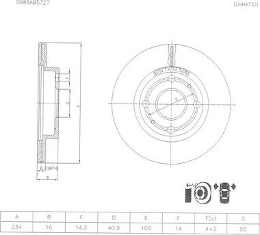 BOSCH 0 986 AB5 727 - Тормозной диск unicars.by