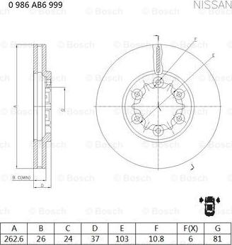 BOSCH 0 986 AB6 999 - Тормозной диск unicars.by