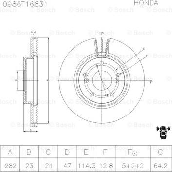 BOSCH 0 986 AB6 831 - Тормозной диск unicars.by