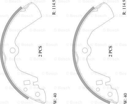 BOSCH 0 986 AB0 042 - Комплект тормозных колодок, барабанные unicars.by