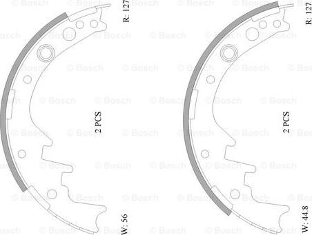 BOSCH 0 986 AB0 066 - Комплект тормозных колодок, барабанные unicars.by