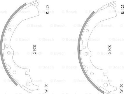 BOSCH 0 986 AB0 068 - Комплект тормозных колодок, барабанные unicars.by