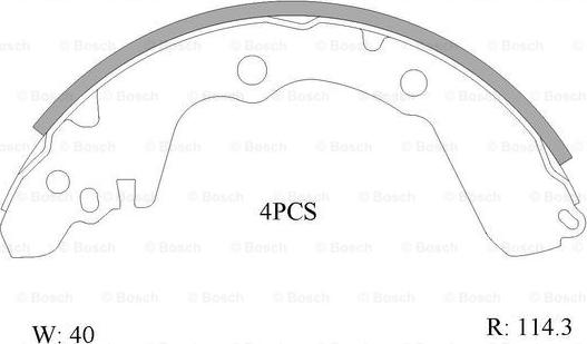 BOSCH 0 986 AB0 004 - Комплект тормозных колодок, барабанные unicars.by