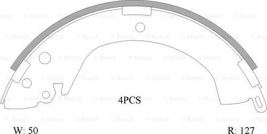 BOSCH 0 986 AB0 005 - Комплект тормозных колодок, барабанные unicars.by