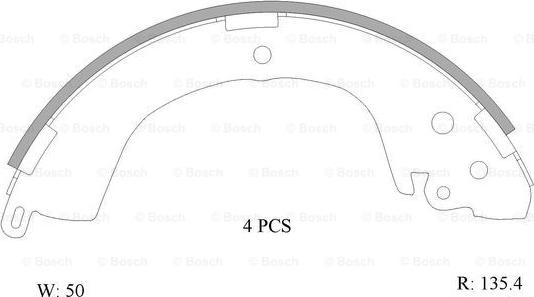 BOSCH 0 986 AB0 006 - Комплект тормозных колодок, барабанные unicars.by