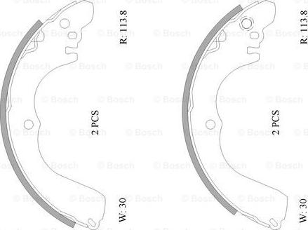 BOSCH 0 986 AB0 007 - Комплект тормозных колодок, барабанные unicars.by