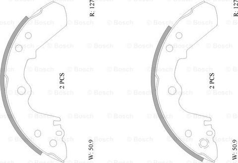 BOSCH 0 986 AB0 192 - Комплект тормозных колодок, барабанные unicars.by