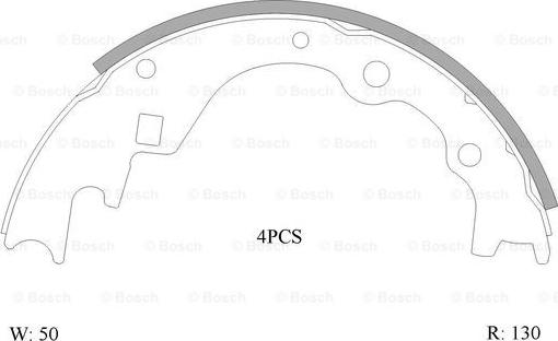 BOSCH 0 986 AB0 140 - Комплект тормозных колодок, барабанные unicars.by