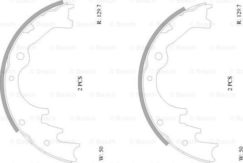 BOSCH 0 986 AB0 158 - Комплект тормозных колодок, барабанные unicars.by