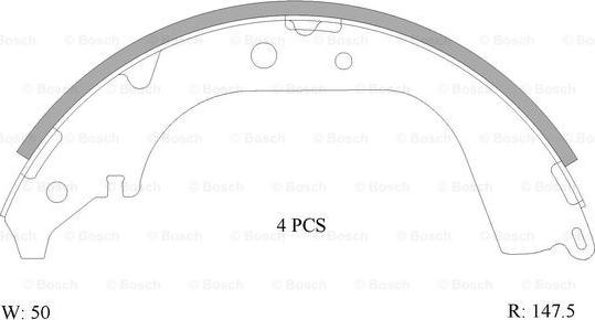 BOSCH 0 986 AB0 105 - Комплект тормозных колодок, барабанные unicars.by