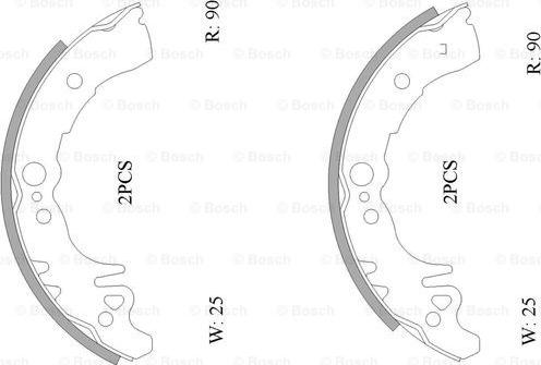 BOSCH 0 986 AB0 119 - Комплект тормозных колодок, барабанные unicars.by