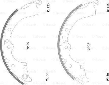 BOSCH 0 986 AB0 116 - Комплект тормозных колодок, барабанные unicars.by