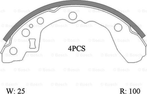 BOSCH 0 986 AB0 138 - Комплект тормозных колодок, барабанные unicars.by