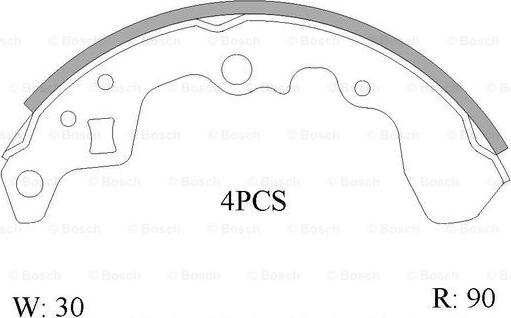 BOSCH 0 986 AB0 850 - Комплект тормозных колодок, барабанные unicars.by