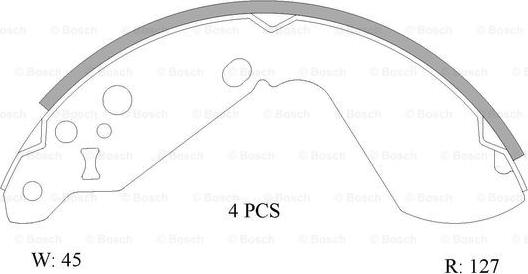 BOSCH 0 986 AB0 857 - Комплект тормозных колодок, барабанные unicars.by