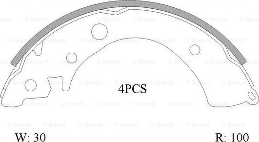 BOSCH 0 986 AB0 804 - Комплект тормозных колодок, барабанные unicars.by