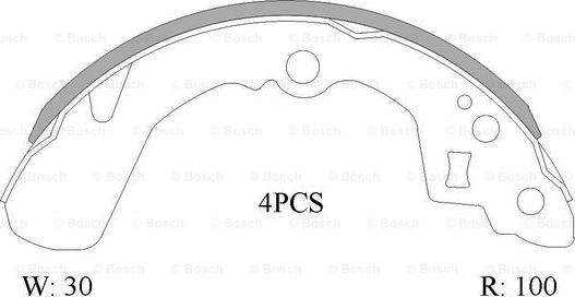 BOSCH 0 986 AB0 875 - Комплект тормозных колодок, барабанные unicars.by