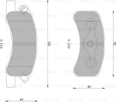 BOSCH 0 986 AB1 467 - Тормозные колодки, дисковые, комплект unicars.by