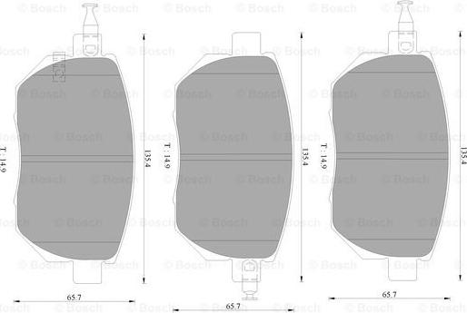 BOSCH 0 986 AB1 410 - Тормозные колодки, дисковые, комплект unicars.by