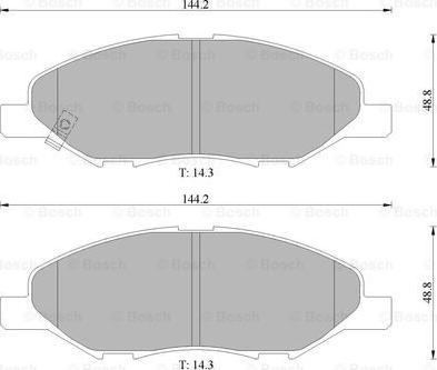 BOSCH 0 986 AB1 418 - Тормозные колодки, дисковые, комплект unicars.by