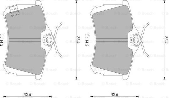 BOSCH 0 986 AB1 482 - Тормозные колодки, дисковые, комплект unicars.by