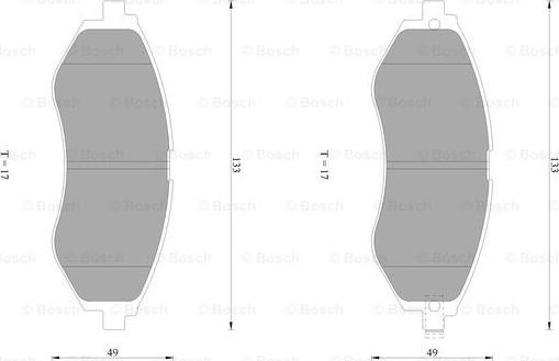 BOSCH 0 986 AB1 432 - Тормозные колодки, дисковые, комплект unicars.by