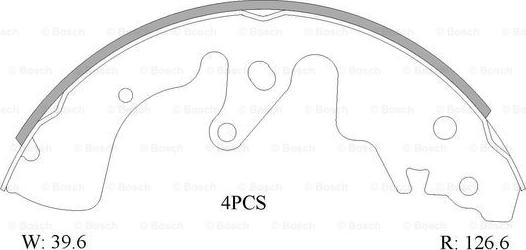 BOSCH 0 986 AB1 586 - Комплект тормозных колодок, барабанные unicars.by