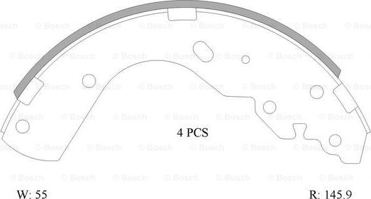 BOSCH 0 986 AB1 573 - Комплект тормозных колодок, барабанные unicars.by